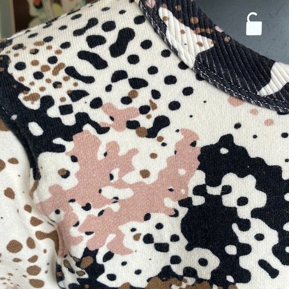 Rag & Bone Poe NWOT splattered camo sweatshirt cropped small cotton/elastin - Picture 3 of 14